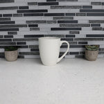 Load image into Gallery viewer, Home Basics Embossed Thread 14 oz Ceramic Mug, White $2 EACH, CASE PACK OF 24
