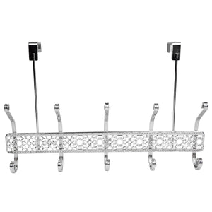 Home Basics 5 Dual Hook Chrome Plated Steel Over the Door Hanging Rack $8.00 EACH, CASE PACK OF 12