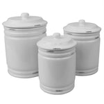 Load image into Gallery viewer, Home Basics Bella 3 Piece Ceramic Canisters, White $20.00 EACH, CASE PACK OF 2
