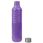 Load image into Gallery viewer, Home Basics Glacier Textured Grip 24 oz. Glass Travel Water Bottle with Easy Twist-on Leak Proof Steel Cap - Assorted Colors
