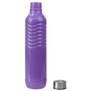 Home Basics Glacier Textured Grip 24 oz. Glass Travel Water Bottle with Easy Twist-on Leak Proof Steel Cap - Assorted Colors