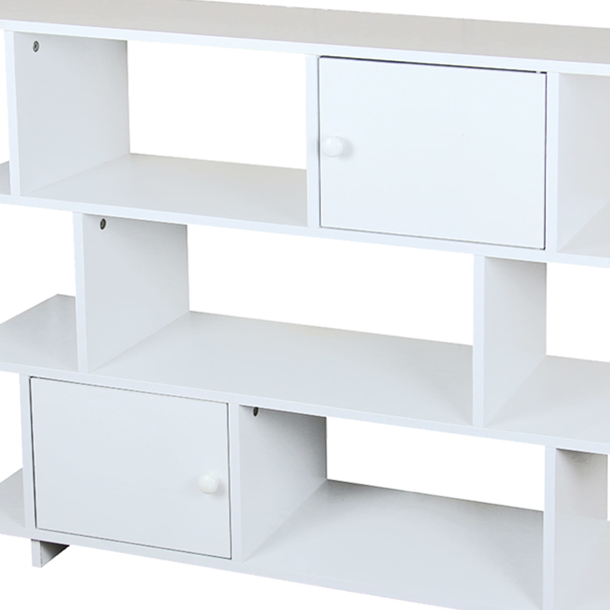 Home Basics 3 Tier Book Shelf with 2 Cabinet Doors and 3 Open Cubby Shelves, White $60 EACH, CASE PACK OF 1