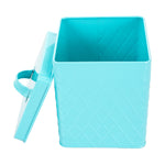 Load image into Gallery viewer, Home Basics Trellis Collection Small Tin Canister, Turquoise $5.00 EACH, CASE PACK OF 12
