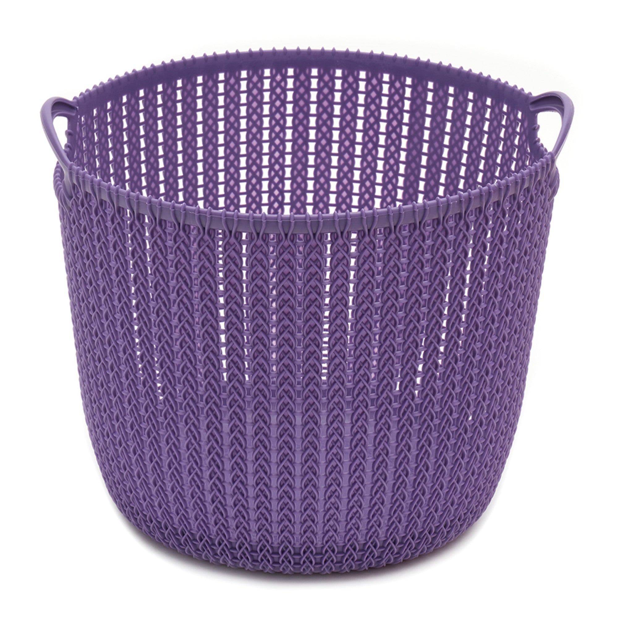 Home Basics Round Medium Crochet Plastic Basket - Assorted Colors