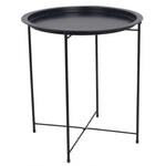 Load image into Gallery viewer, Home Basics Foldable Round Multi-Purpose Side Accent Metal Table, Matte Black $15.00 EACH, CASE PACK OF 6

