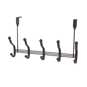 Home Basics 5 Dual Hook Over the Door Steel Organizing Rack, Bronze $8.00 EACH, CASE PACK OF 12