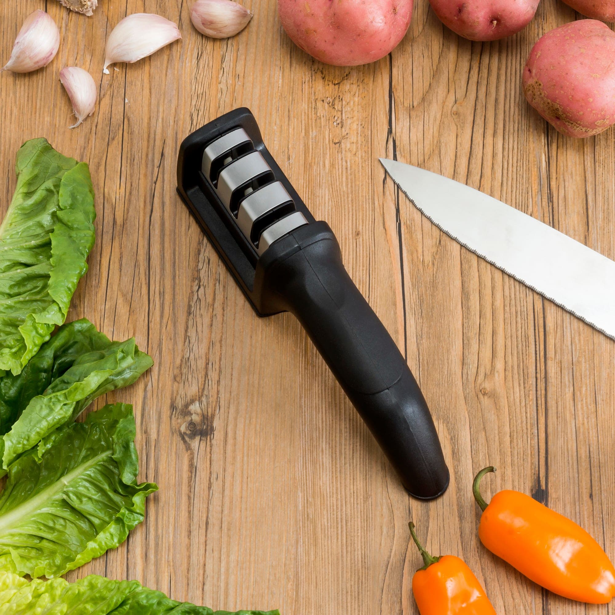 Manual Kitchen Knife Sharpener 3 Stage, Professional/Home Use