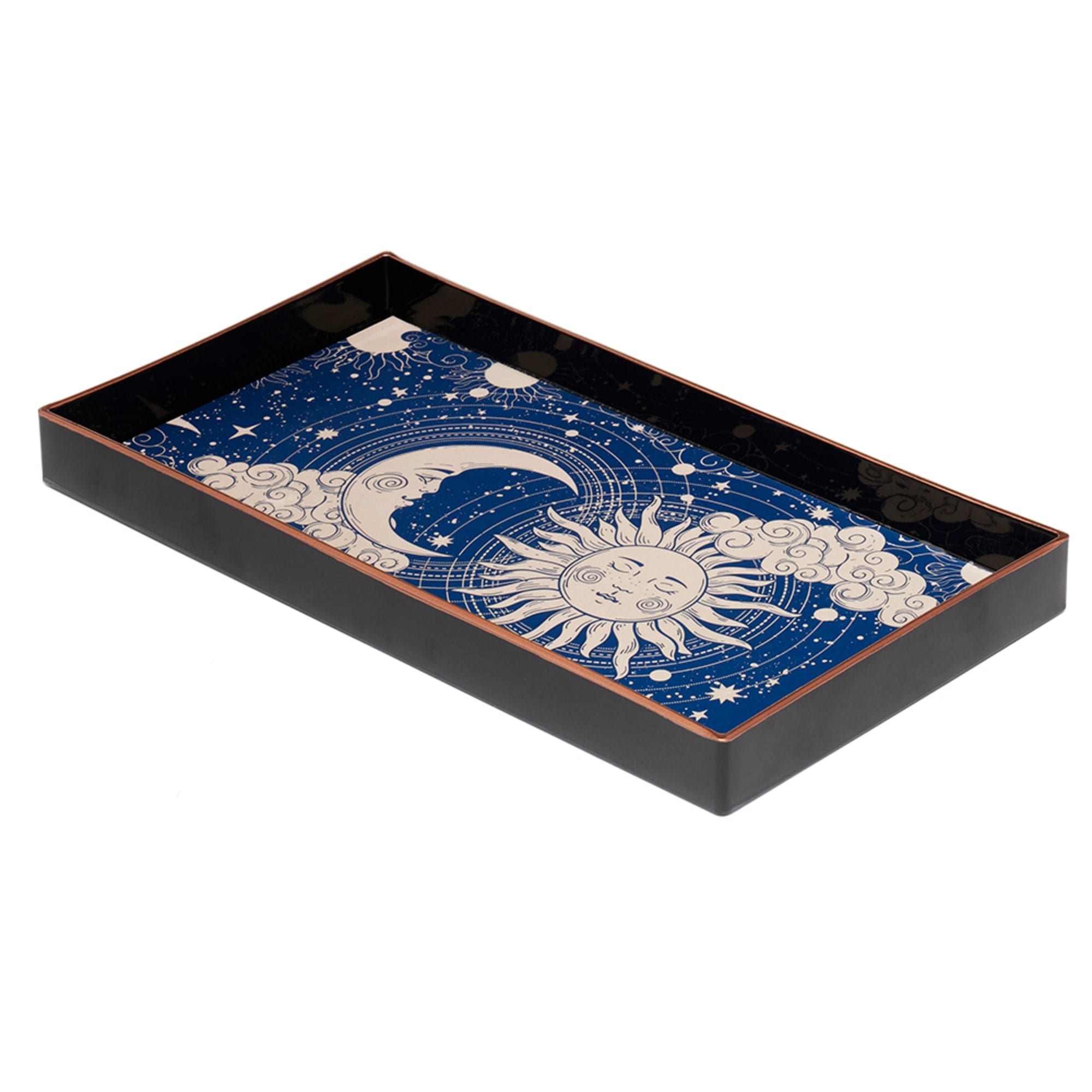 Home Basics 7" x 14" Rectangular Graphic Print Celestial Display Tray, Blue $5.00 EACH, CASE PACK OF 8