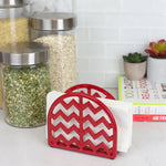 Load image into Gallery viewer, Home Basics Chevron Collection Cast Iron Napkin Holder, Red $7.00 EACH, CASE PACK OF 6

