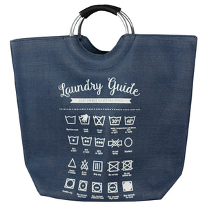 Home Basics Laundry Guide Canvas Hamper Tote with Soft Grip Handles, Navy $12 EACH, CASE PACK OF 6