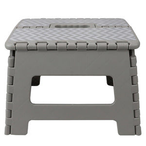 Home Basics Chevron Foldable Plastic Step Stool with Convenient Carrying Handle, Grey $10.00 EACH, CASE PACK OF 12
