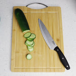 Load image into Gallery viewer, Home Basics 12&quot; x 16&quot; Bamboo Cutting Board with Juice Groove and Stainless Steel Handle $6.50 EACH, CASE PACK OF 12
