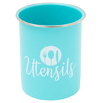 Load image into Gallery viewer, Home Basics Metal Utensil Holder, Turquoise $5.00 EACH, CASE PACK OF 12
