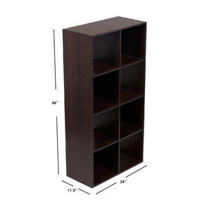 Home Basics Open and Enclosed 8 Cube MDF Storage Organizer, Espresso $50.00 EACH, CASE PACK OF 1