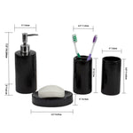 Load image into Gallery viewer, Home Basics 4 Piece High Gloss Textured Ceramic Modern Bath Accessory Set, Black $15 EACH, CASE PACK OF 8

