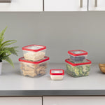 Load image into Gallery viewer, Home Basics 10 Piece Spill-Proof Square Plastic Food Storage Container with Ventilated, Snap-On Lids, Red $7.50 EACH, CASE PACK OF 12
