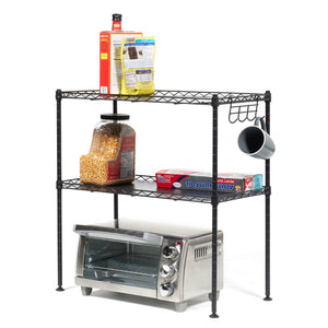 Home Basics 2 Tier Microwave Rack, Black $30.00 EACH, CASE PACK OF 1