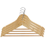 Load image into Gallery viewer, Home Basics Non-Slip Wood Hanger, (Pack of 5), Natural $5.00 EACH, CASE PACK OF 12
