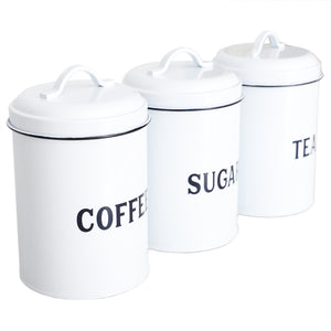 Home Basics Countryside Tin Canister, White - Assorted Colors