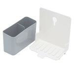 Load image into Gallery viewer, Home Basics Deluxe Kitchen Sink Organizer Sponge Holder, Grey $6.00 EACH, CASE PACK OF 12
