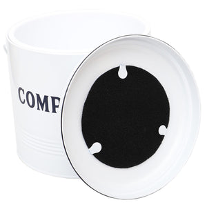 Home Basics Countryside 1.3 Gal Tin Compost Bin with Filter, White $8 EACH, CASE PACK OF 6