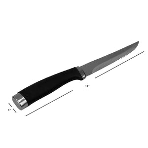 Home Basics Stainless Steel Steak Knives with Non-Slip Handles, (Set of 4),  Black $5.00 EACH, CASE PACK OF 12