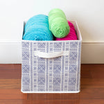 Load image into Gallery viewer, Home Basics Aztec Collapsible Non-Woven Storage Cube, Navy $3.00 EACH, CASE PACK OF 12
