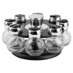 Load image into Gallery viewer, Home Basics Contemporary Low Profile Revolving 8-Jar Spice Rack Set, Black $12.00 EACH, CASE PACK OF 12
