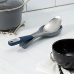 Load image into Gallery viewer, Michael Graves Design Comfortable Grip Stainless Steel Solid Spoon, Indigo $4.00 EACH, CASE PACK OF 24
