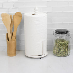 Home Basics Lattice Collection Cast Iron Paper Towel Holder, White $8.00 EACH, CASE PACK OF 3