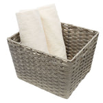 Load image into Gallery viewer, Home Basics X-large Faux Rattan Basket with Cut-out Handles, Grey $15.00 EACH, CASE PACK OF 6
