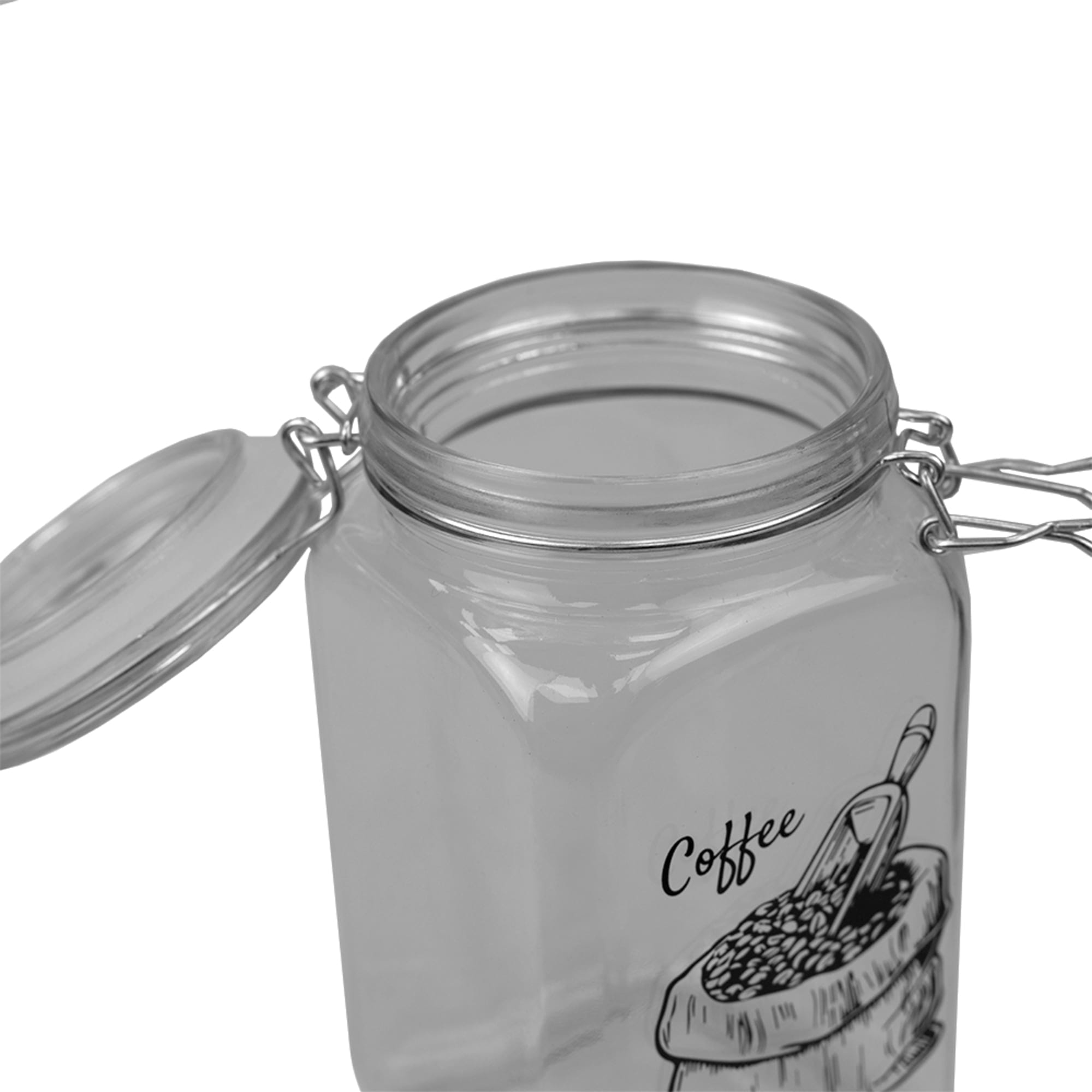 Home Basics Ludlow 43 oz. Glass Canister with Metal Clasp, Clear $5.00 EACH, CASE PACK OF 12