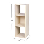 Load image into Gallery viewer, Home Basics Open and Enclosed  3 Cube MDF Storage Organizer, Oak $20.00 EACH, CASE PACK OF 1
