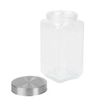 Load image into Gallery viewer, Home Basics 67 oz. Square Glass Canister with Brushed Stainless Steel Screw-on Lid Clear $4.00 EACH, CASE PACK OF 12
