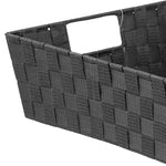 Load image into Gallery viewer, Home Basics Large Polyester Woven Strap Open Bin, Black $6.00 EACH, CASE PACK OF 6
