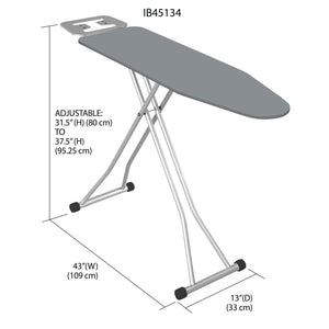 Sunbeam Adjustable Free Standing Ironing Board with Iron Rest, Silver $25.00 EACH, CASE PACK OF 4