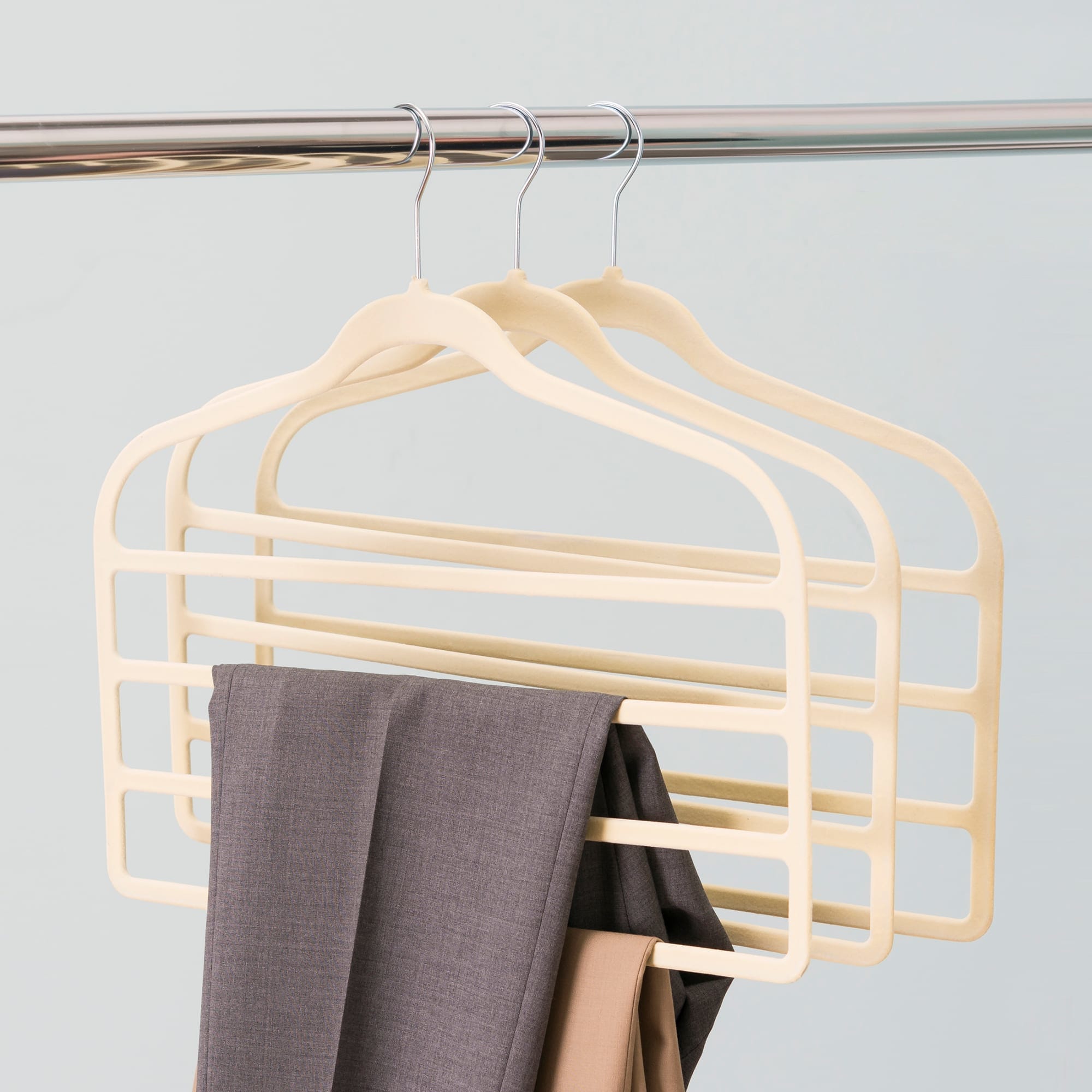 Home Basics Velvet Trouser Hanger, (Pack of 3), Ivory $5.00 EACH, CASE PACK OF 24