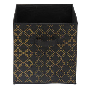 Home Basics Storage Bin, Metallic Gold/Black - Assorted Colors