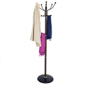 Home Basics 16 Hook Free Standing Coat Rack with Weighted Base, Brown $20.00 EACH, CASE PACK OF 1