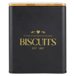 Load image into Gallery viewer, Home Basics Bistro 60 oz. Tin Biscuit Canister with Bamboo Lid, Black $7.00 EACH, CASE PACK OF 12
