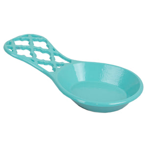 Home Basics Lattice Collection Cast Iron Spoon Rest, Turquoise $4.00 EACH, CASE PACK OF 6