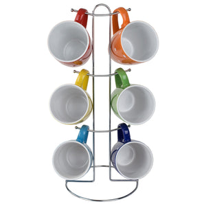 Home Basics 6 Piece Polka Dot Mug Set with Stand $12.00 EACH, CASE PACK OF 6