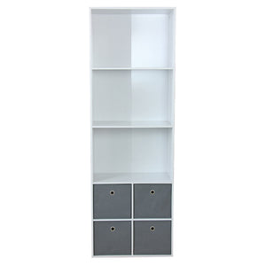 Home Basics 4 Cube Shelf with Four Bins, White $80.00 EACH, CASE PACK OF 1