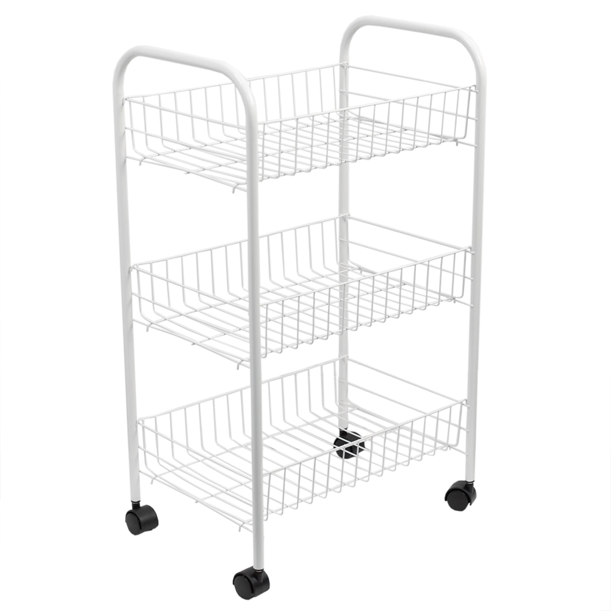 Home Basics Multi-Purpose Rolling Metal Kitchen Trolley, White $10.00 EACH, CASE PACK OF 6