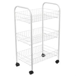 Load image into Gallery viewer, Home Basics Multi-Purpose Rolling Metal Kitchen Trolley, White $10.00 EACH, CASE PACK OF 6
