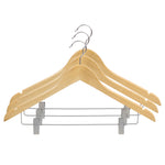 Load image into Gallery viewer, Home Basics Non-Slip Curved Ultra Smooth Wood Hanger with Metal Clips, (Pack of 3), Natural $4.00 EACH, CASE PACK OF 24
