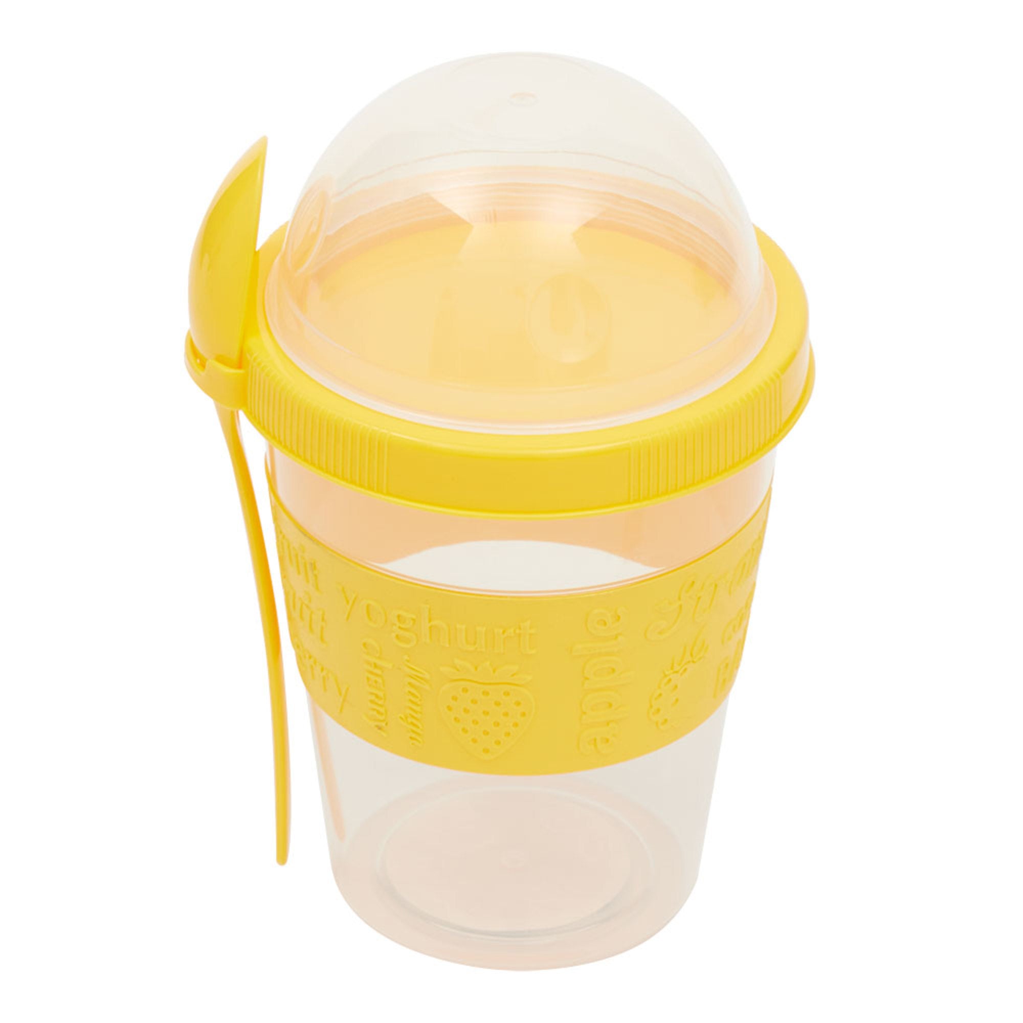 Home Basics Plastic To Go Cup with Spoon - Assorted Colors
