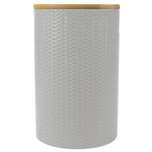Home Basics Wave Large Ceramic Canister, White $7 EACH, CASE PACK OF 12
