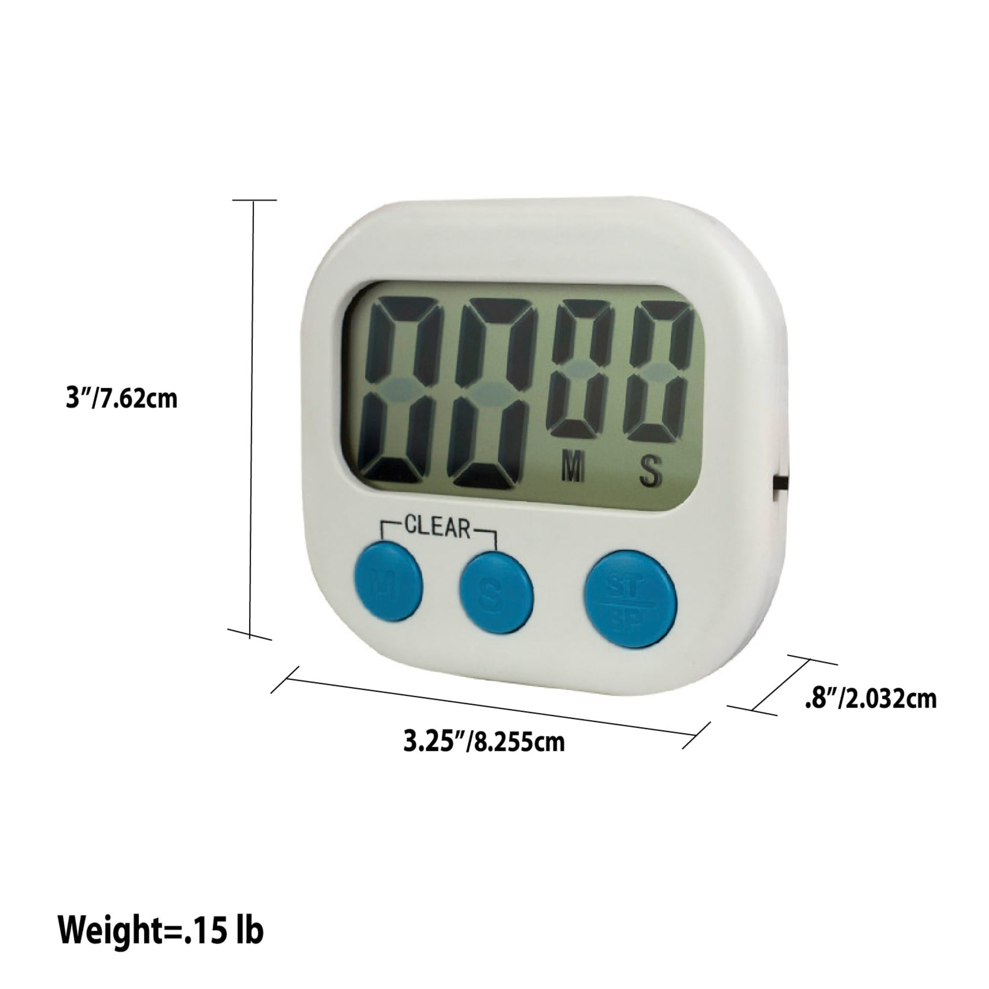 Home Basics Digital Kitchen Timer, White $4.00 EACH, CASE PACK OF 24