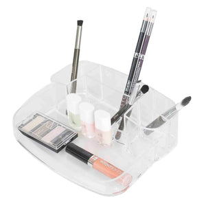 Home Basics 2 Tier Rounded Cosmetic Organizer, Clear $4.00 EACH, CASE PACK OF 12